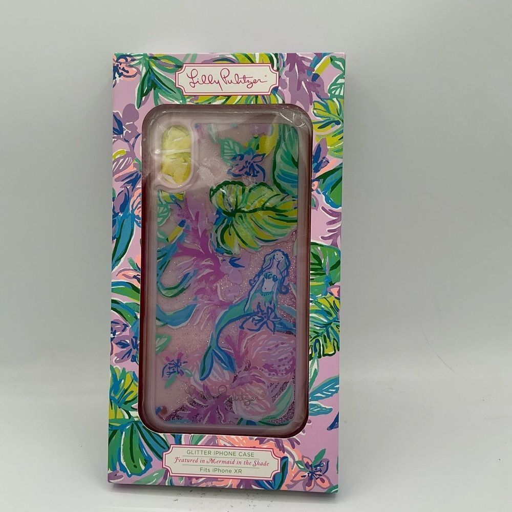 Lilly Pulitzer Mermaid In The Shade Liquid Glitter iPhone XR Case Lavender New